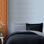 Kapitoneli Çift Kişilik ve Çift Taraflı Yatak Örtüsü – 240x260 cm Siyah