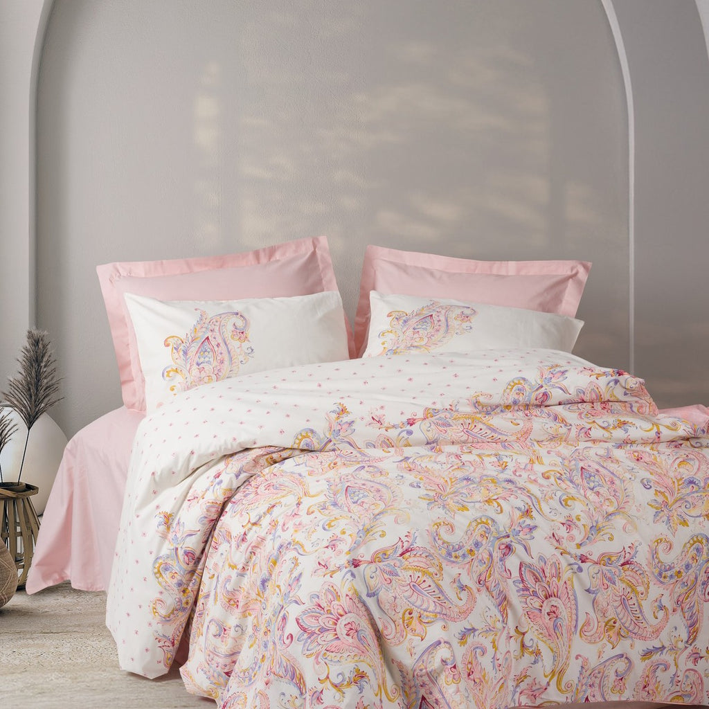 modaHu Bohem Serisi Çift Kişilik Nevresim Takımı Pembe